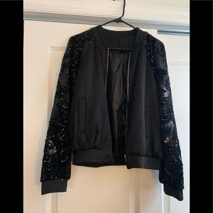 South Moon Under Sequined Bomber Jacket